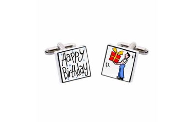 Happy Birthday Cufflinks by Sonia Spencer