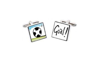 Football Goal Cufflinks by Sonia Spencer
