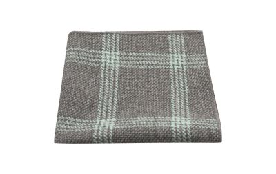 Slate Grey & Blue Birdseye Check Pocket Square