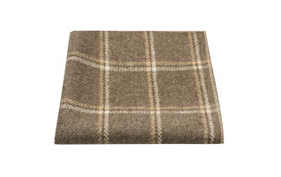 Heritage Pecan Brown Check Pocket Square