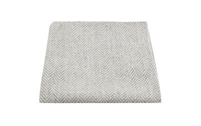 Silver Grey & Cream Herringbone Pocket Square