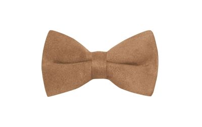 Golden Brown Suede Bow Tie