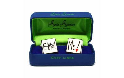 Email Me Cufflinks by Sonia Spencer