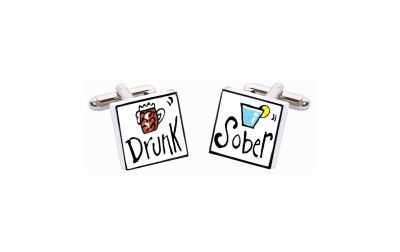 Drunk/Sober Cufflinks by Sonia Spencer