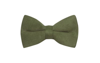 Dark Olive Green Suede Bow Tie