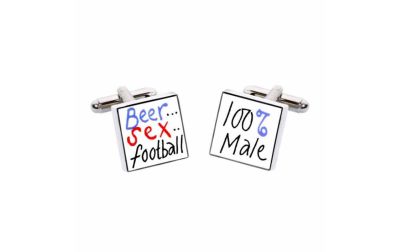 Sonia Spencer Beer, Sex, Football 100% Male Cufflinks