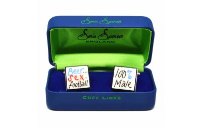 Sonia Spencer Beer, Sex, Football 100% Male Cufflinks