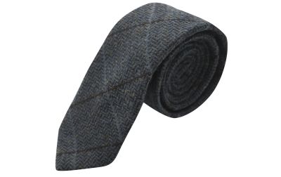 Aegean Blue Herringbone Check Tie