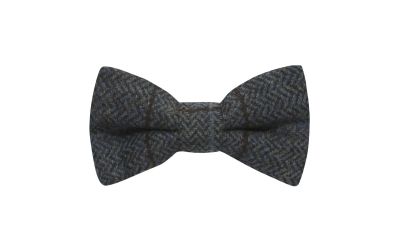 Aegean Blue Herringbone Check Bow Tie