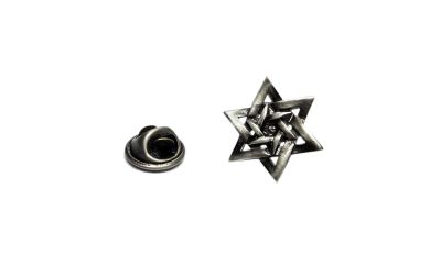 Star of David Jewish Religion Pewter Lapel Pin