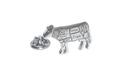 Butchers Cuts of Beef Cow Lapel Pin
