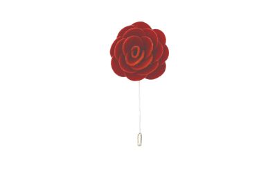 Amber Brown / Burnt Orange Velvet Flower/Rose Lapel Pin