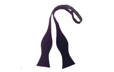 Aubergine Purple Velvet Self-Tie Bow Tie