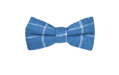 Azure Blue Birdseye Check Bow Tie