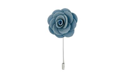 Baby Blue Velvet Flower/Rose Lapel Pin
