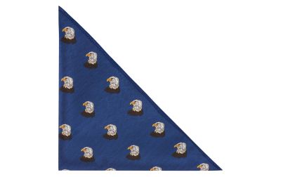Navy Blue Bald Eagle Herringbone Pocket Square
