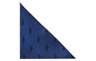 Navy Blue Bat Herringbone Pocket Square