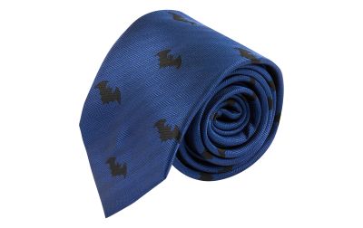 Navy Blue Bat Herringbone Tie