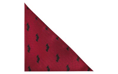 Burgundy Red Bat Herringbone Pocket Square