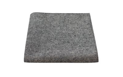 Black Herringbone Pocket Square