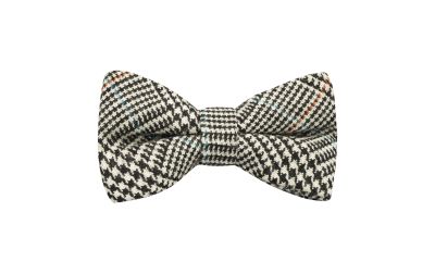 Black & White Dogtooth Bow Tie