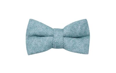 Steel Blue Herringbone Bow Tie