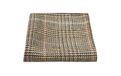 Brown & White Dogtooth Pocket Square
