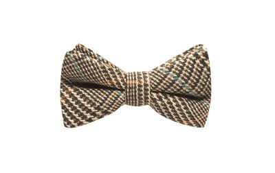 Brown & White Dogtooth Bow Tie