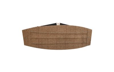 Brown Herringbone Tweed Cummerbund