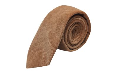 Fawn Brown Textured Velvet Tie