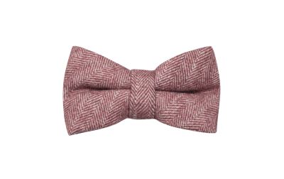 Burgundy Herringbone Bow Tie