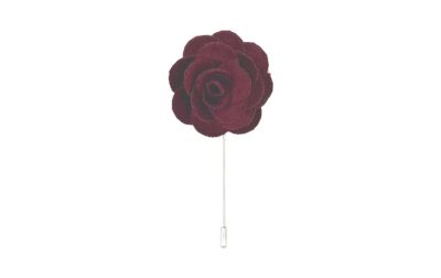 Burgundy Velvet Flower/Rose Lapel Pin