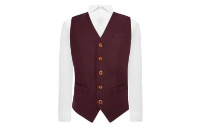 Burgundy Wool Waistcoat