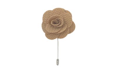 Butterscotch Brown Flower/Rose Lapel Pin
