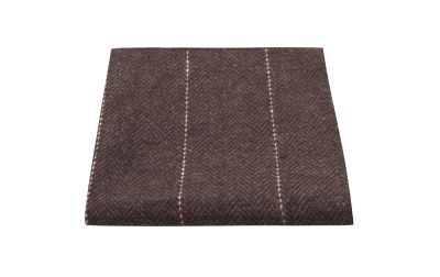 Luxury Herringbone Chocolate Brown Pocket Square