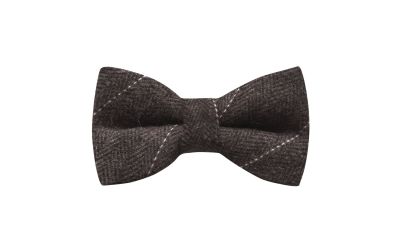 Chocolate Brown Herringbone Bow Tie