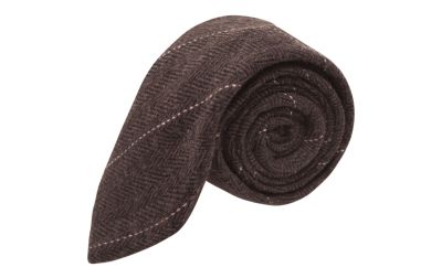 Luxury Herringbone Chocolate Brown Tie