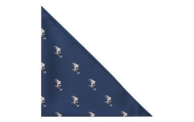 Navy Blue Cow Embroidered Pocket Square