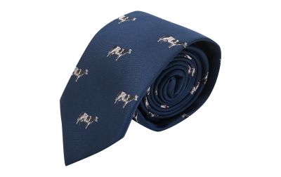 Navy Blue Cow Embroidered Tie