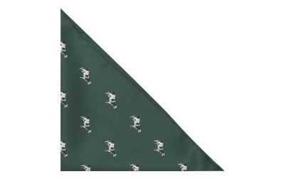 Dark Green Cow Embroidered Pocket Square