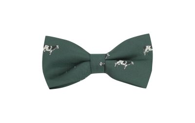 Dark Green Cow Embroidered Bow Tie