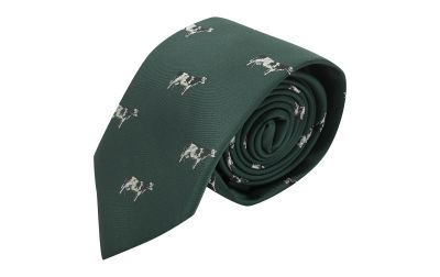 Dark Green Cow Embroidered Tie