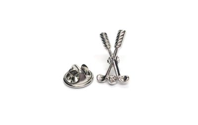 Golf Clubs & Ball Pewter Lapel Pin