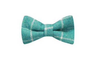 Cyan Birdseye Check Bow Tie