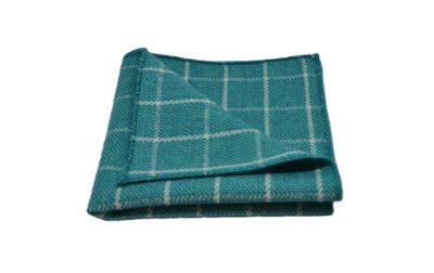 Cyan Birdseye Check Pocket Square