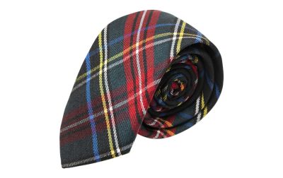 Boys Dark Green & Black Tartan Tie