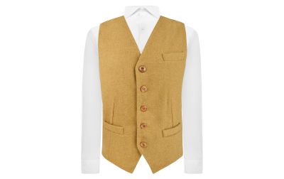 Mustard Woven Wool Waistcoat