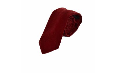 Boys Dark Red Velvet Tie