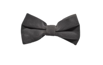 Dark Silver Grey Velvet Bow Tie