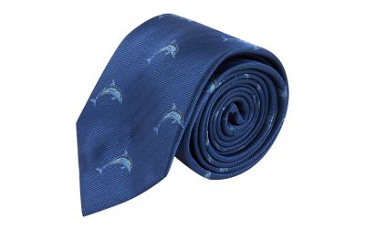 Navy Blue Dolphin Herringbone Tie